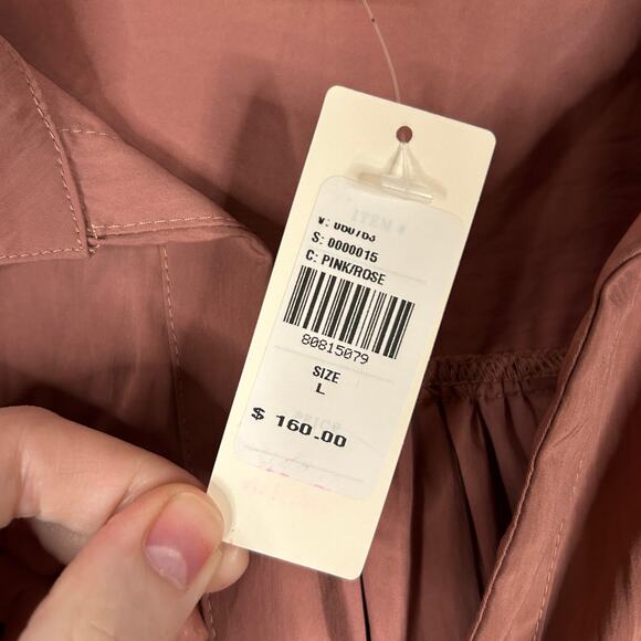 Maeve by Anthropologie Size L Button Front Taffeta Dress Midi Dusty Rose NEW *TF - Picture 9 of 12